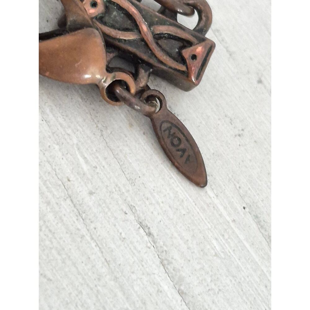 Vintage Avon Abalone and Copper Pendant Necklace - Picture 5 of 8